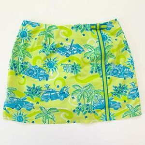 Lilly Pulitzer VTG White Label Lenore Skort Cruisin Cars Surfboards Animals 2 0